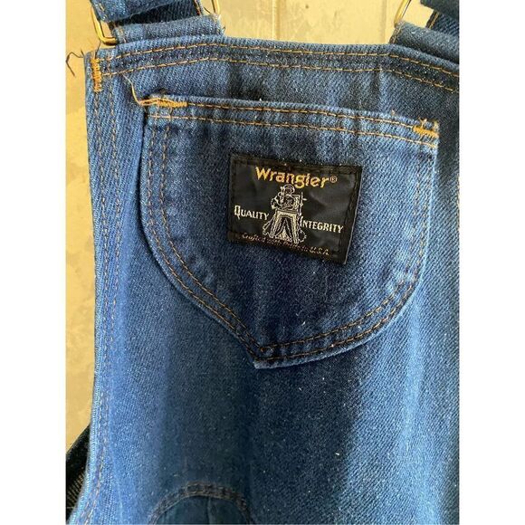Vintage Wrangler Kids 4T denim overalls Quality Integrity Made in USA - Picture 3 of 11